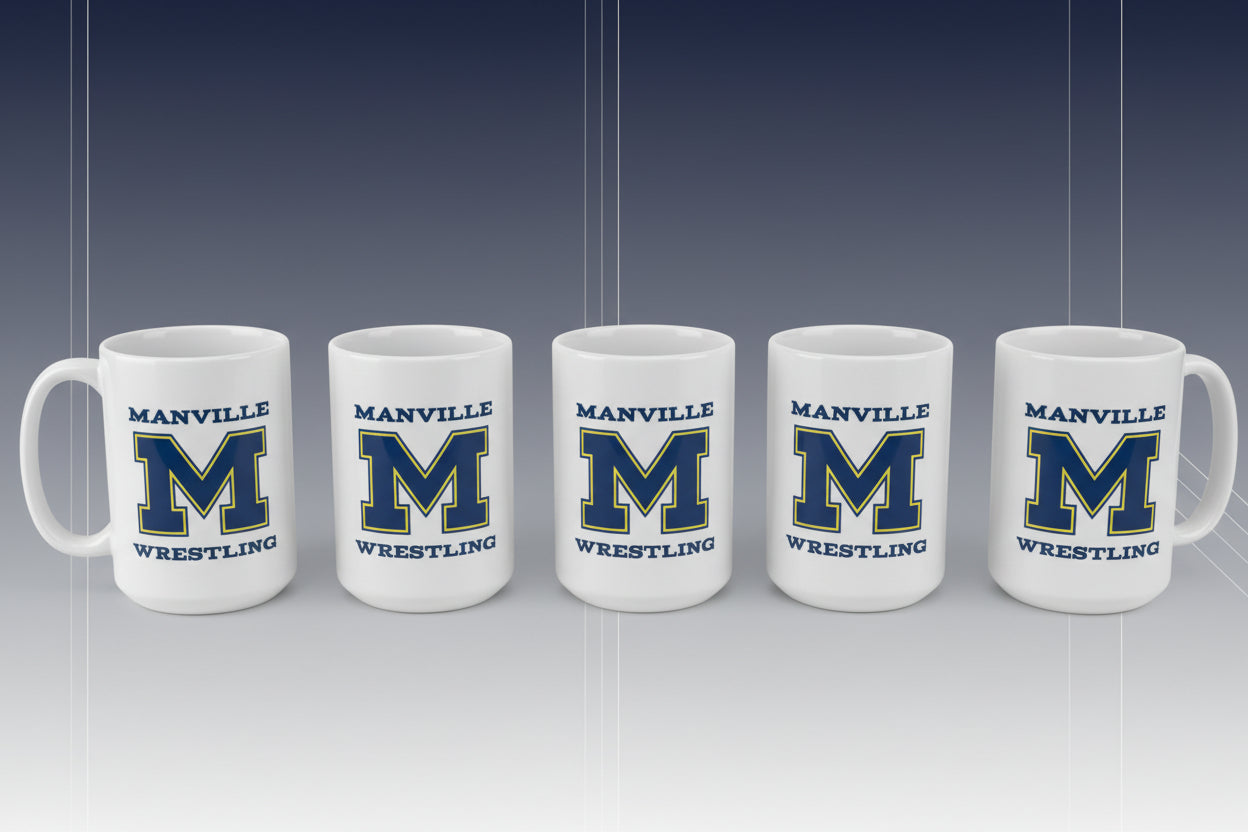 Custom Order Spotlight: Manville Wrestling Ceramic Mugs