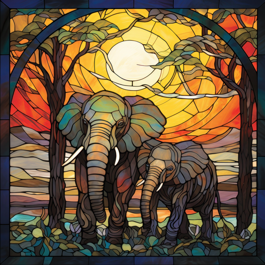 Stained Glass Elephants