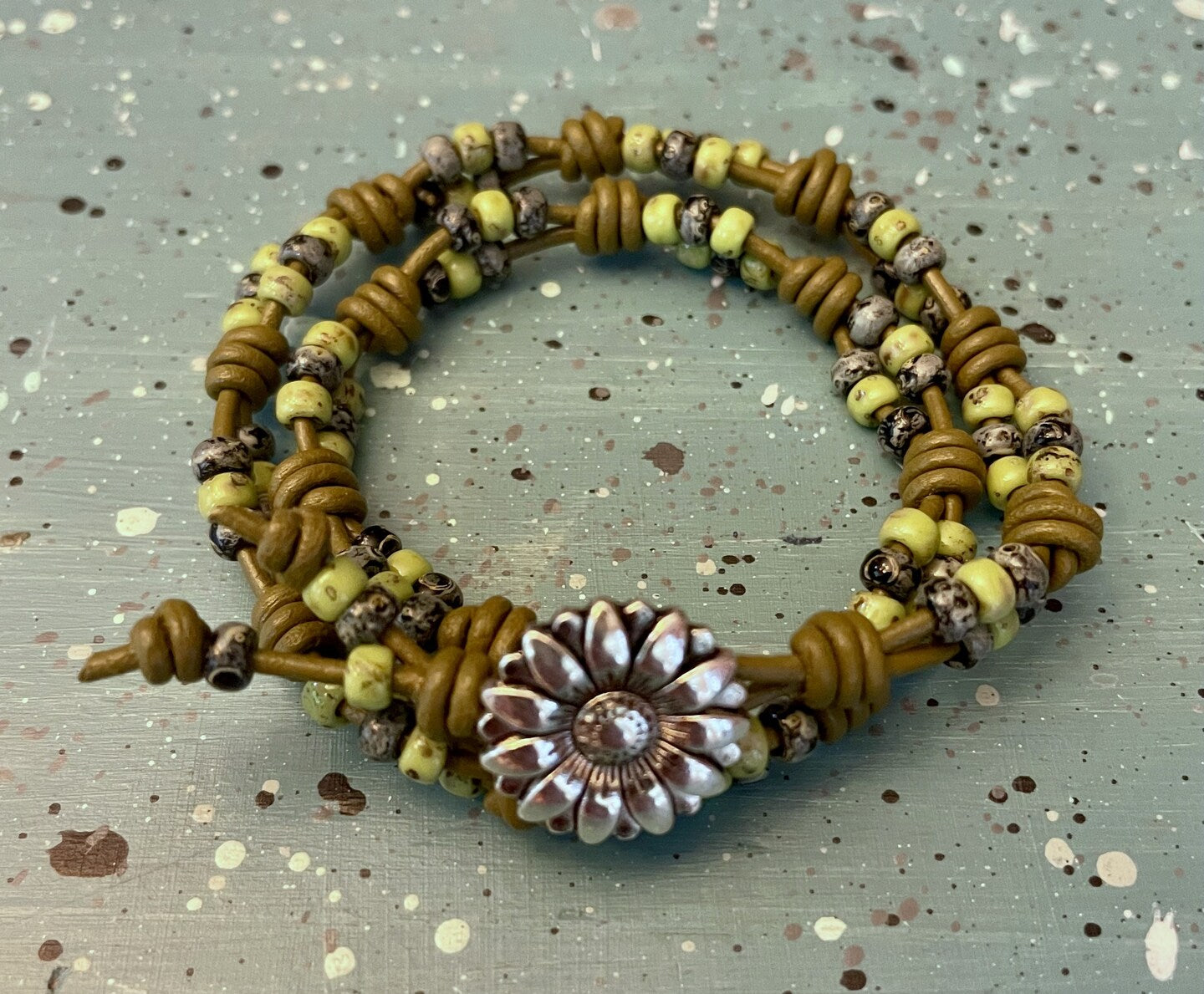 Barrel Knot and Miyuki Seed Bead Bracelet Mik4