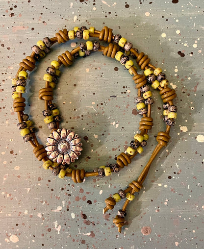 Barrel Knot and Miyuki Seed Bead Bracelet Mik4