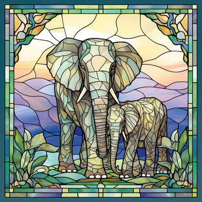 Stained Glass Elephants